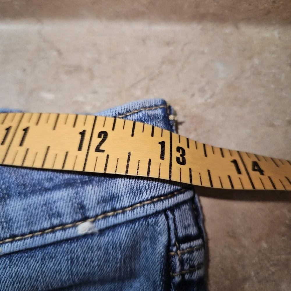 Abercrombie Kids Jeans Tween Girls 13/14 Short Blue Low‎ Rise Bootcut Studded